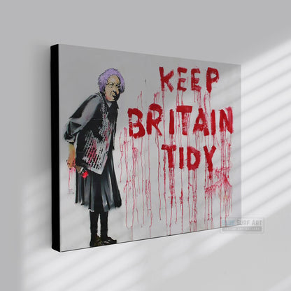 Keep Britain Tidy Street Art Original Oil Painting 100% Handmade Art for Sale