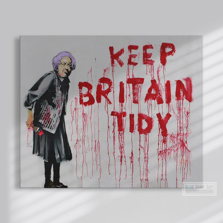 Keep Britain Tidy Street Art Original Oil Painting 100% Handmade Art for Sale