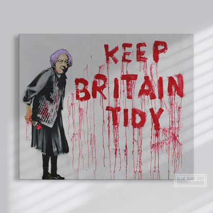 Keep Britain Tidy Street Art Original Oil Painting 100% Handmade Art for Sale