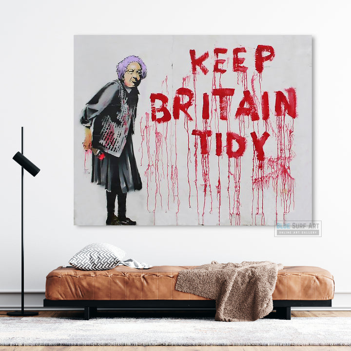 Keep Britain Tidy Street Art Original Oil Painting 100% Handmade Art for Sale