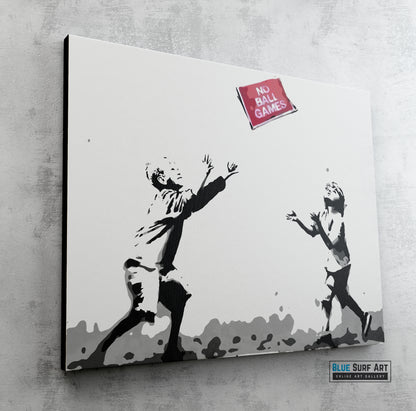 No Ball Games Banksy Street Art, Banksy Canvas Art, Banksy Paintings