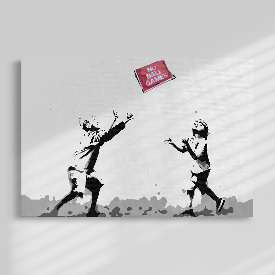 Banksy No Ball Games Painting by Blue Surf Art