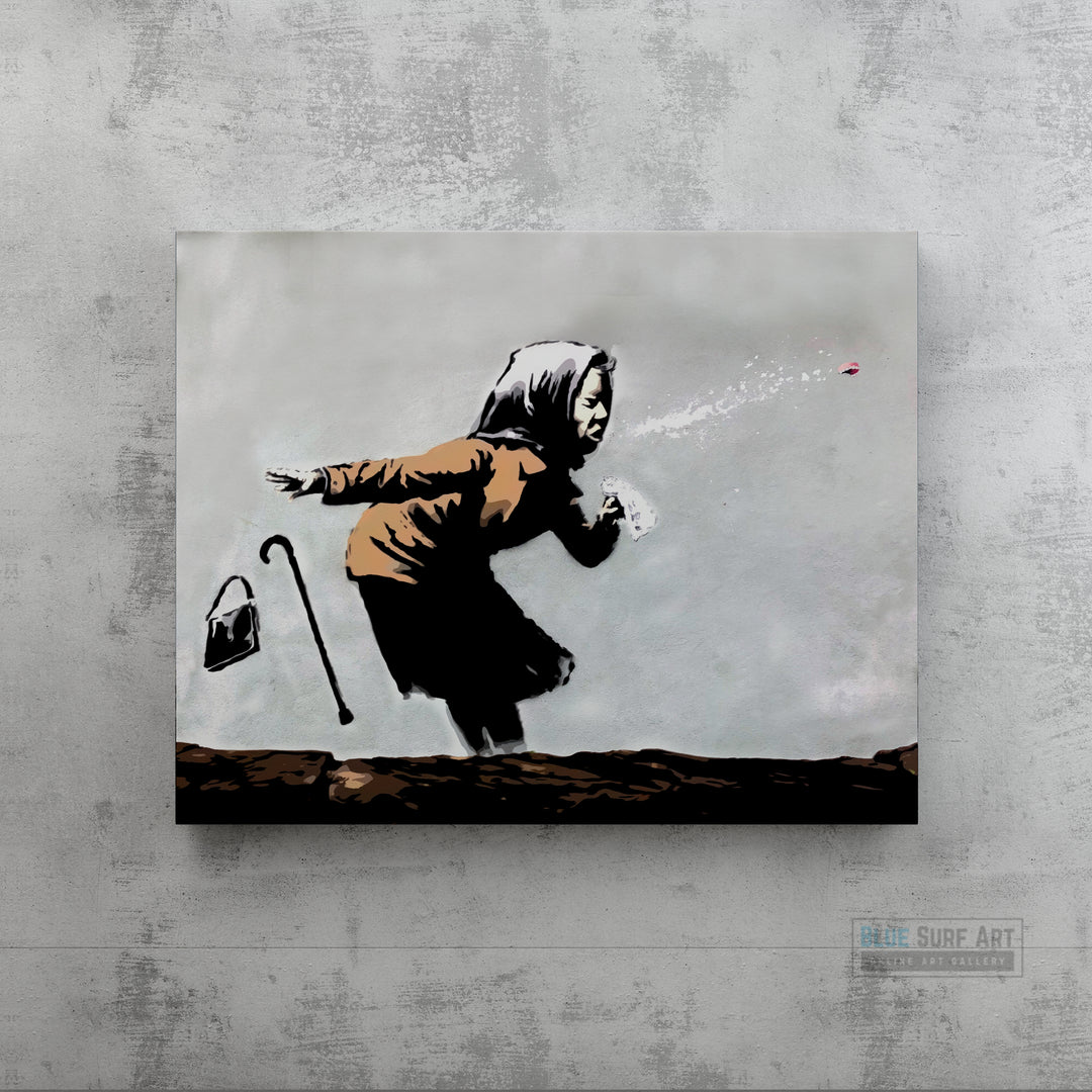 Banksy Grandma Sneeze, Bristol Street Art 2021