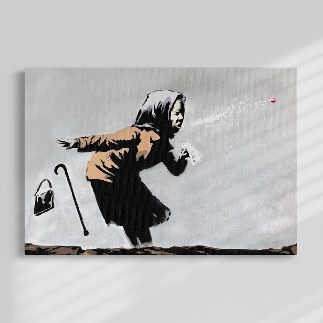 Banksy Pandemic - Sneeze Painting by Blue Surf Art