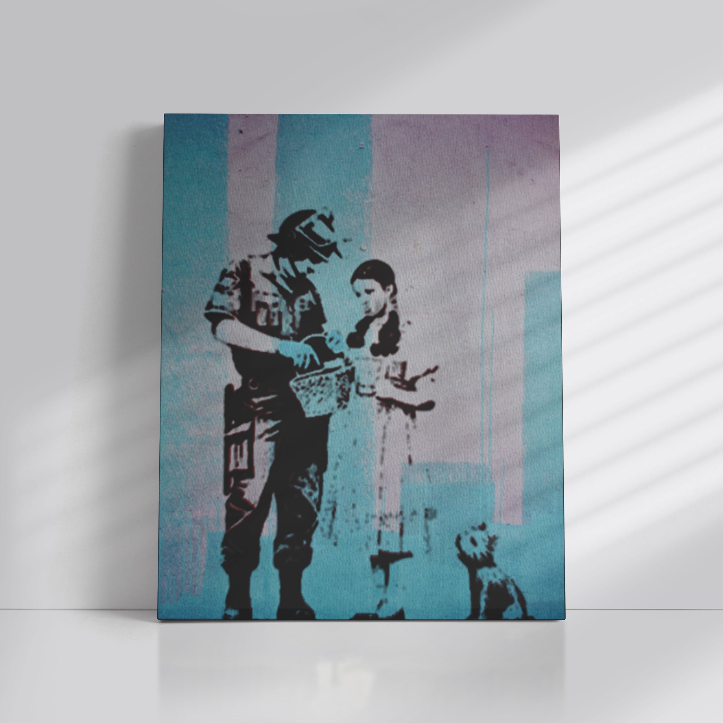 Banksy Police Search Handmade Art I Original Street Art I Oil on Canvas
