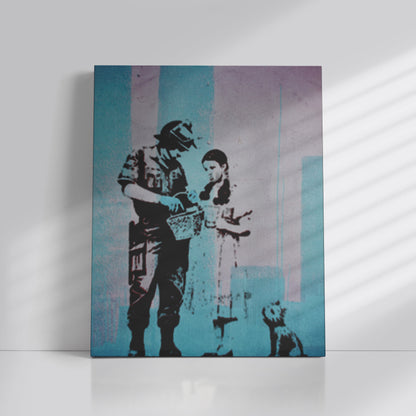 Banksy Police Search Handmade Art I Original Street Art I Oil on Canvas