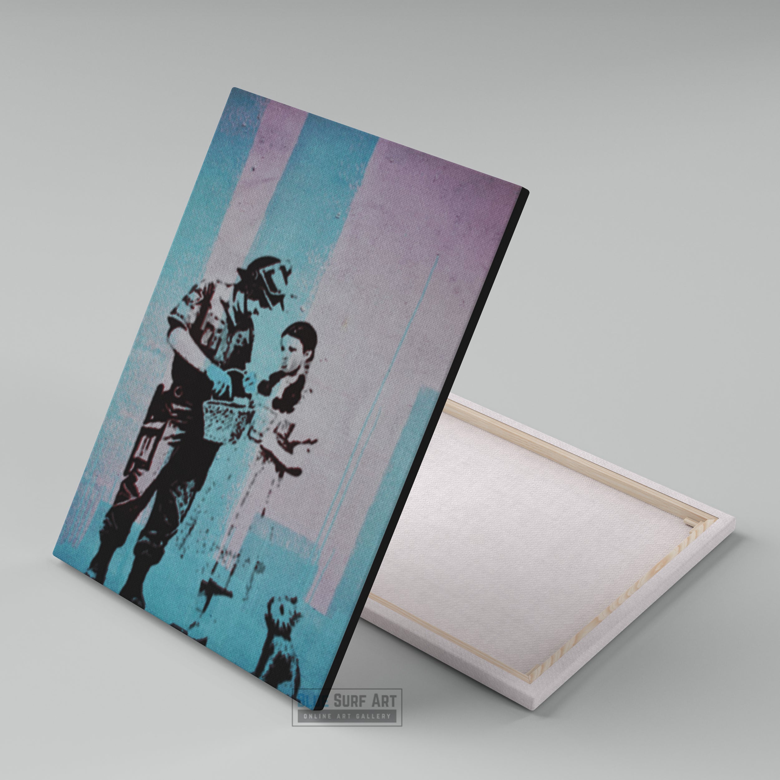 Banksy Police Search Handmade Art I Original Street Art I Oil on Canvas 1