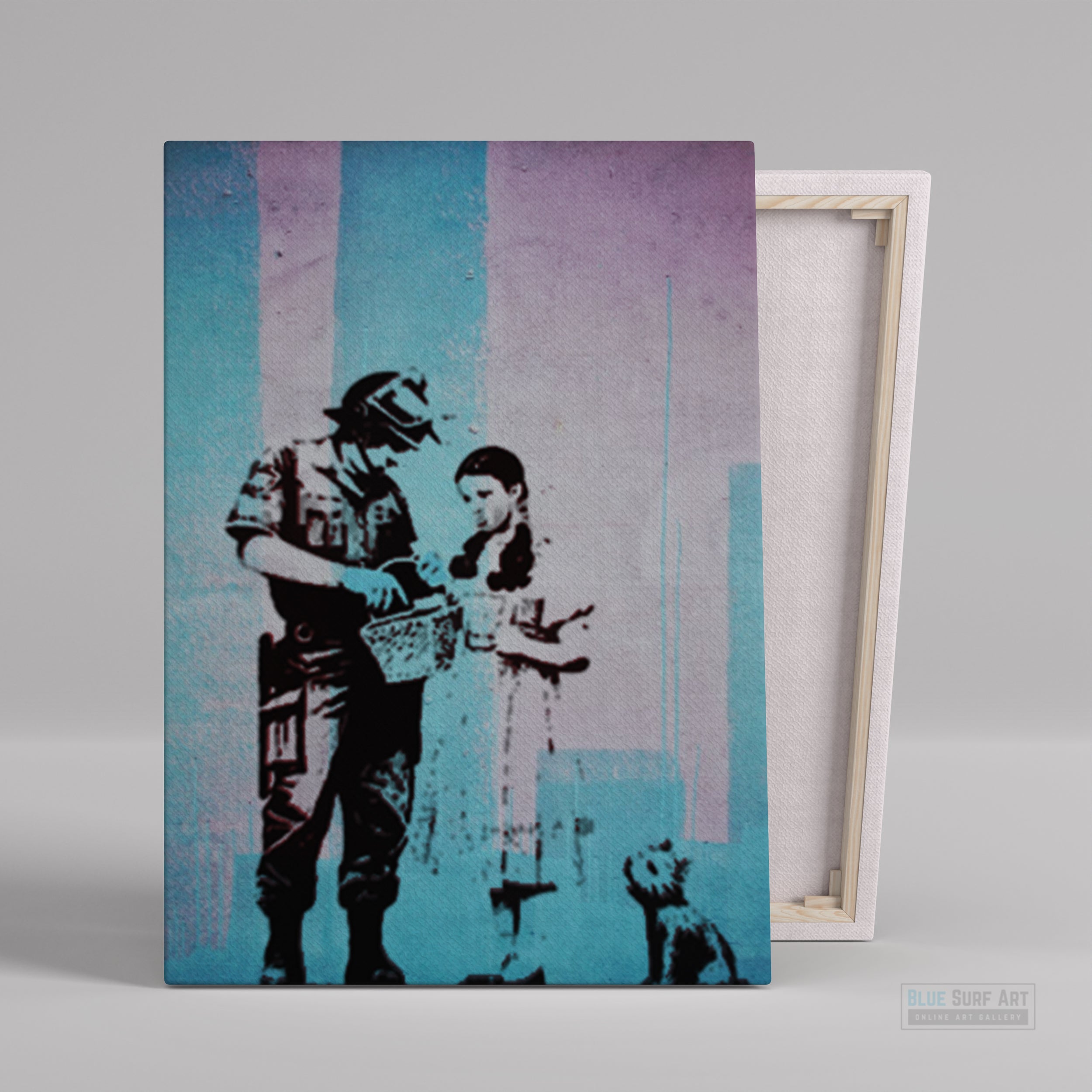 Banksy Police Search Handmade Art I Original Street Art I Oil on Canvas 3
