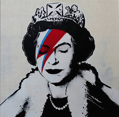 Banksy Queen Bowie Street Art  for Sale Original Oil Painting on Canvas