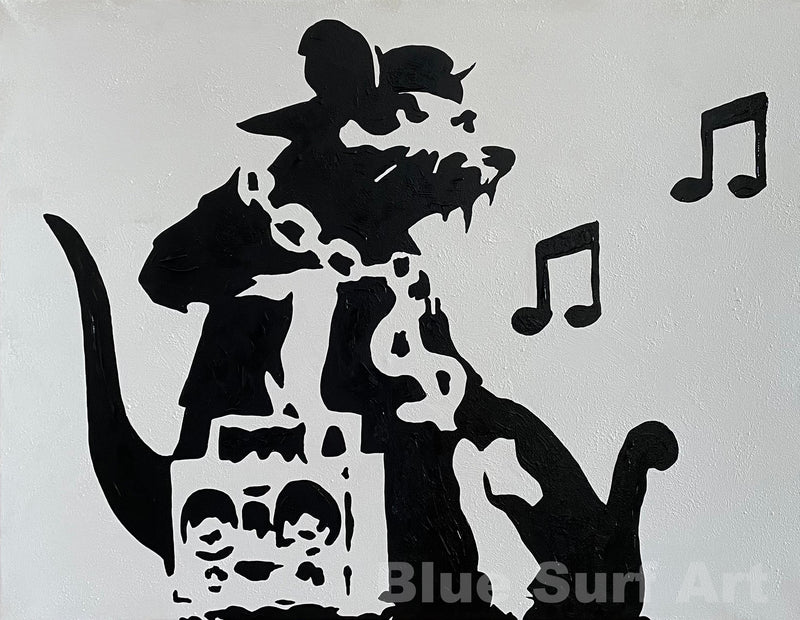 Banksy Rat Thug Banksy Wall Art Handmade Oil on Canvas Banksy for Sale
