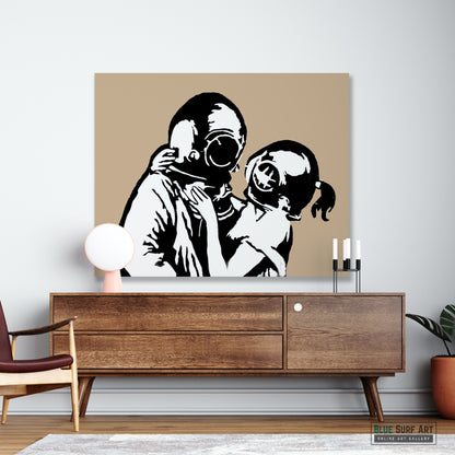 Think Tank Banksy Art, Graffiti Original Handmade Art, street wall art