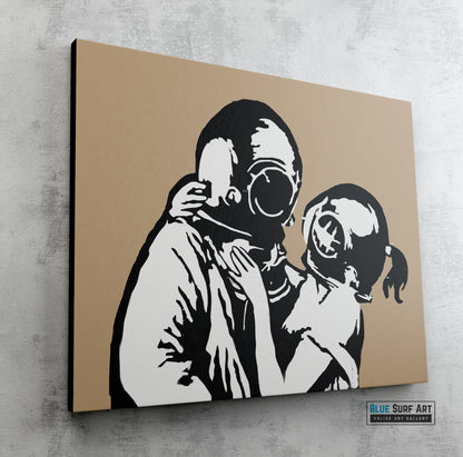 Think Tank Banksy Art, Graffiti Original Handmade Art, street wall art