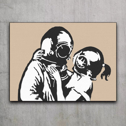 Think Tank Banksy Art, Graffiti Original Handmade Art, street wall art