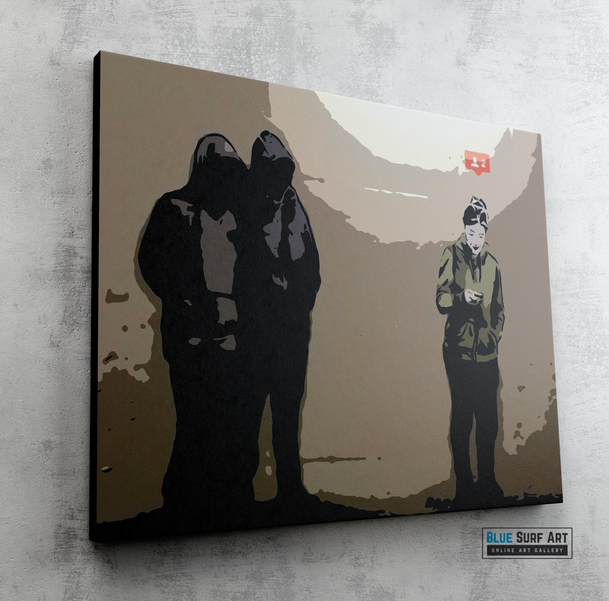 Banksy Followers, Banksy Street Art Painting, Oil on Canvas