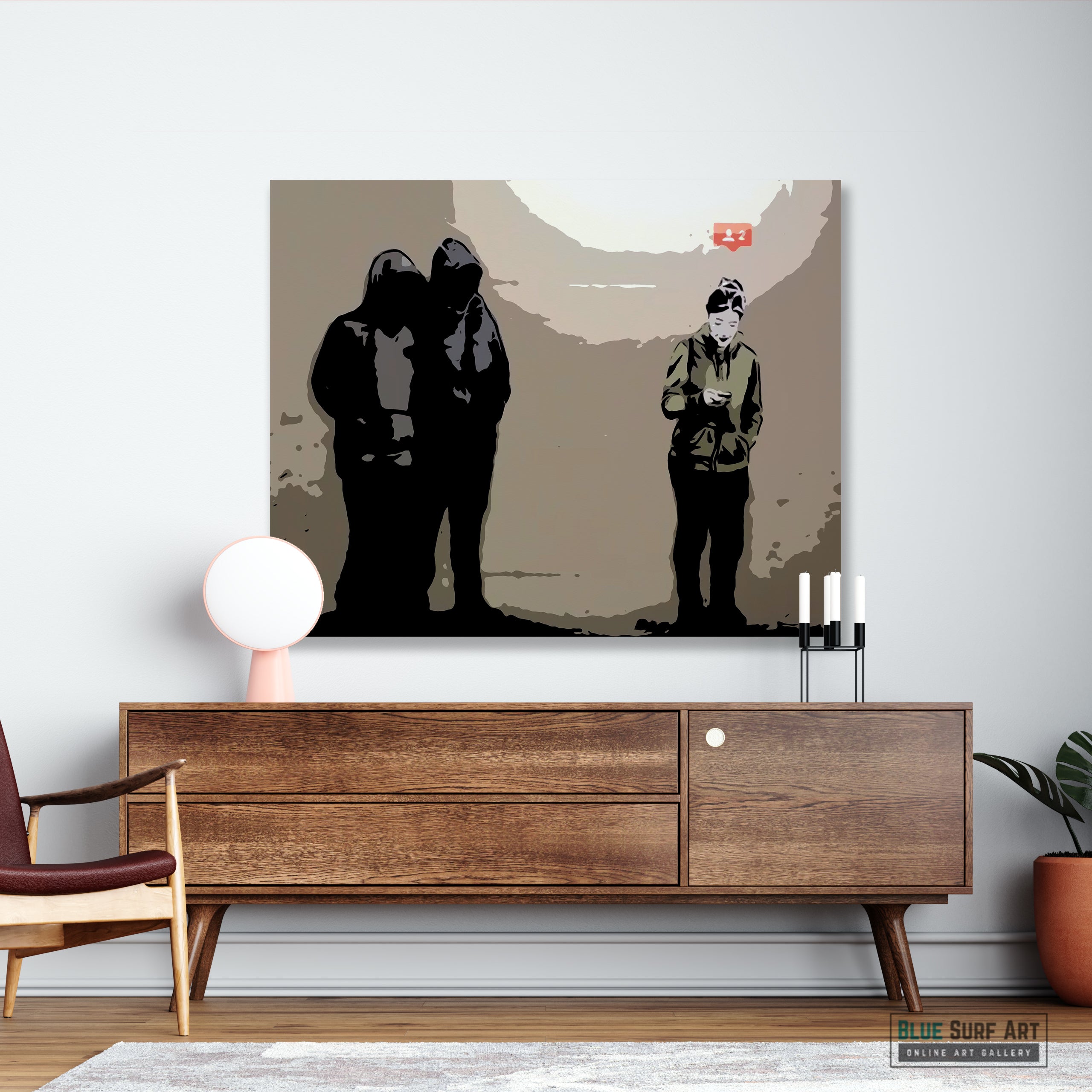 Banksy Followers, Banksy Street Art Painting, Oil on Canvas