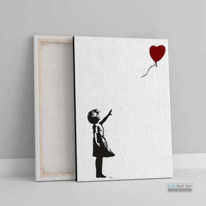 Banksy Little Girl with Heart Balloon Street Art for Sale Original Art