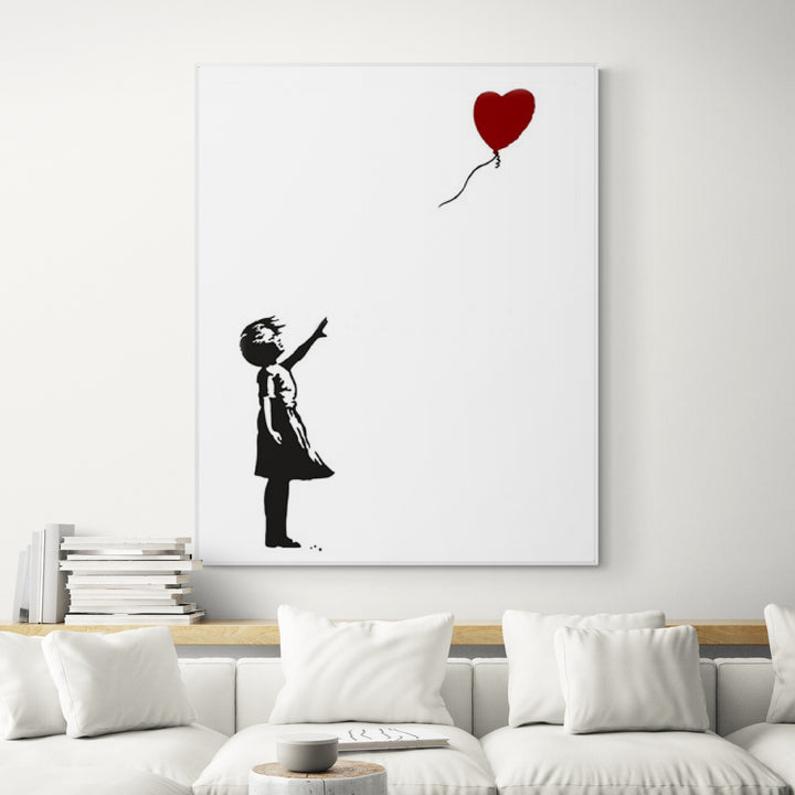 Banksy Little Girl with Heart Balloon Street Art for Sale Original Art