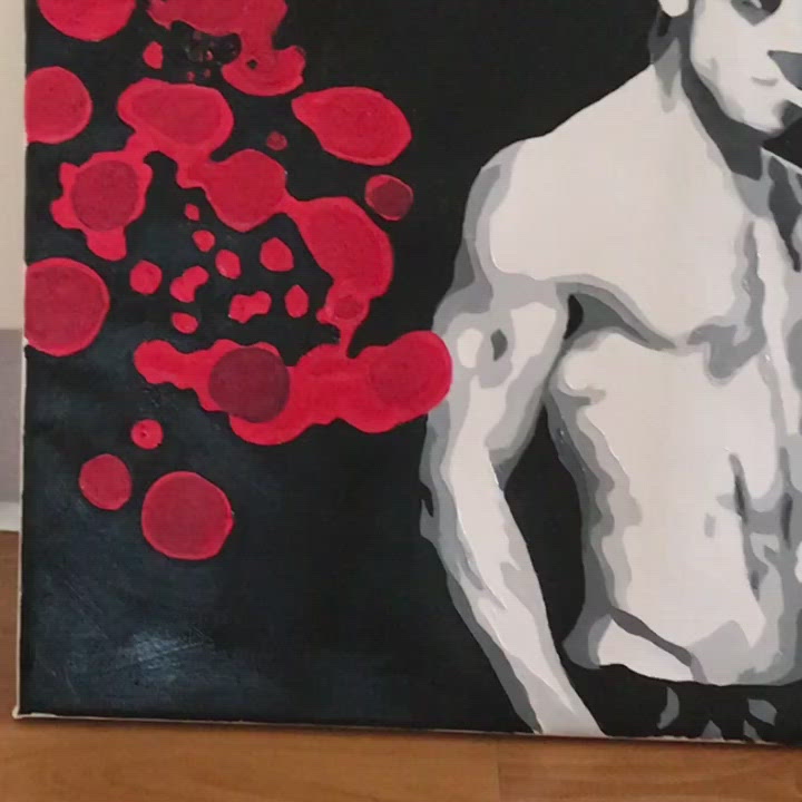 Fight Club Tyler Original Oil Painting on Canvas by Blue Surf Art  6