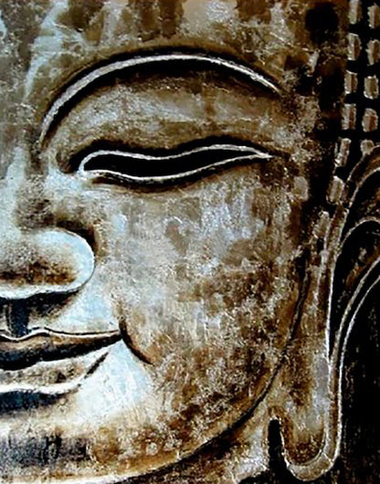 Buddha Portrait Oil Painting on Canvas Extra Texture
