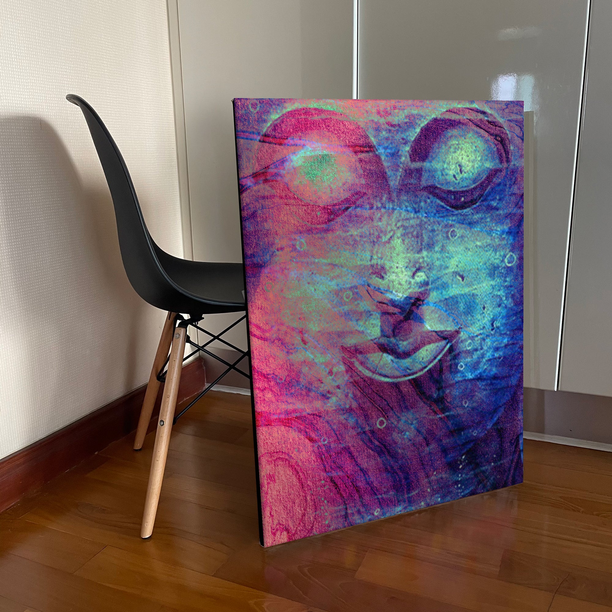 Multi Colour Buddha Portrait Wall Art Canvas - Studio showcase