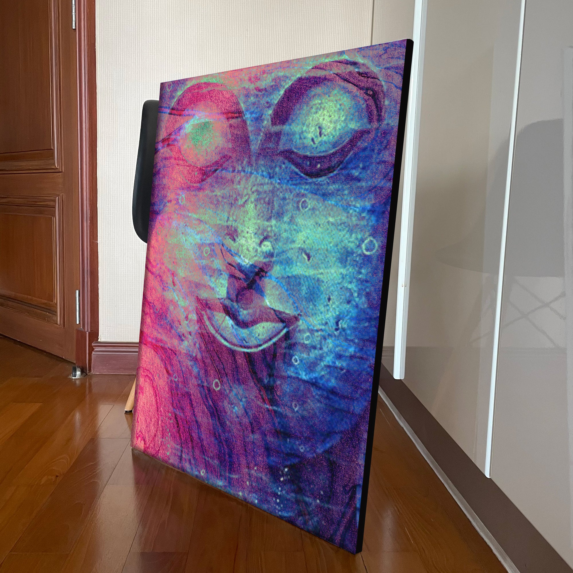 Multi Colour Buddha Portrait Wall Art Canvas - Studio showcase