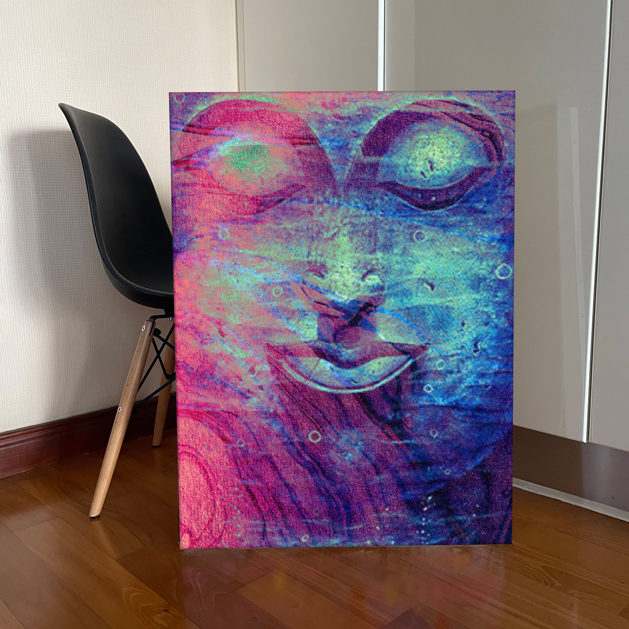 Multi Colour Buddha Portrait Wall Art Canvas - Studio showcase