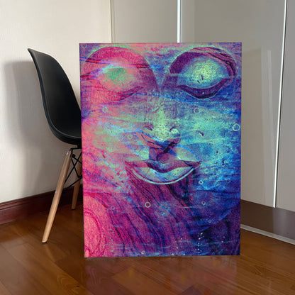 Multi Colour Buddha Portrait Wall Art Canvas - Studio showcase