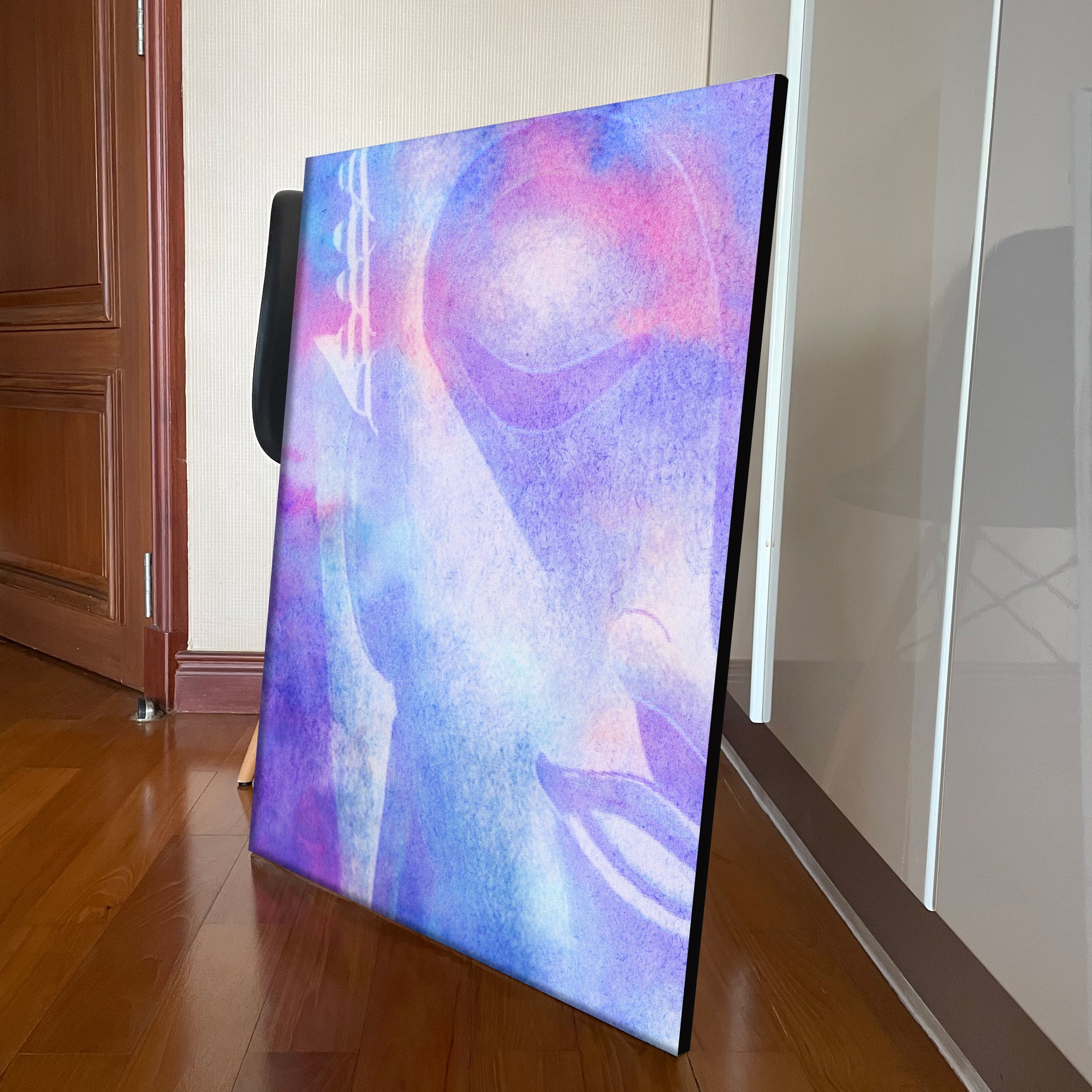 Pastel Purple Colour Buddha Portrait Wall Art Canvas - studio showcase