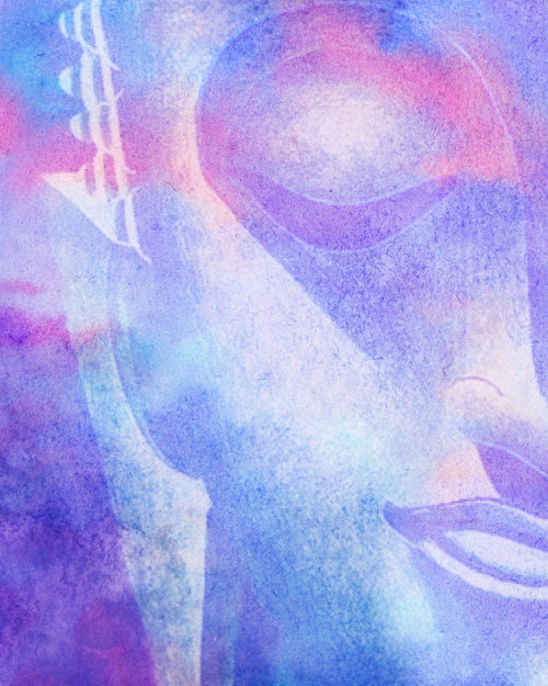 Pastel Purple Colour Buddha Portrait Wall Art Canvas