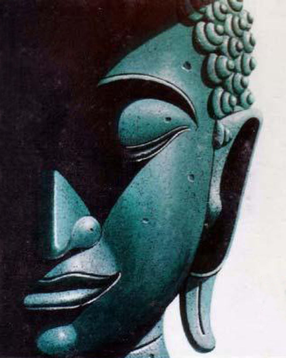 Shade Buddha Half Side Portrait Original Oil on Canvas