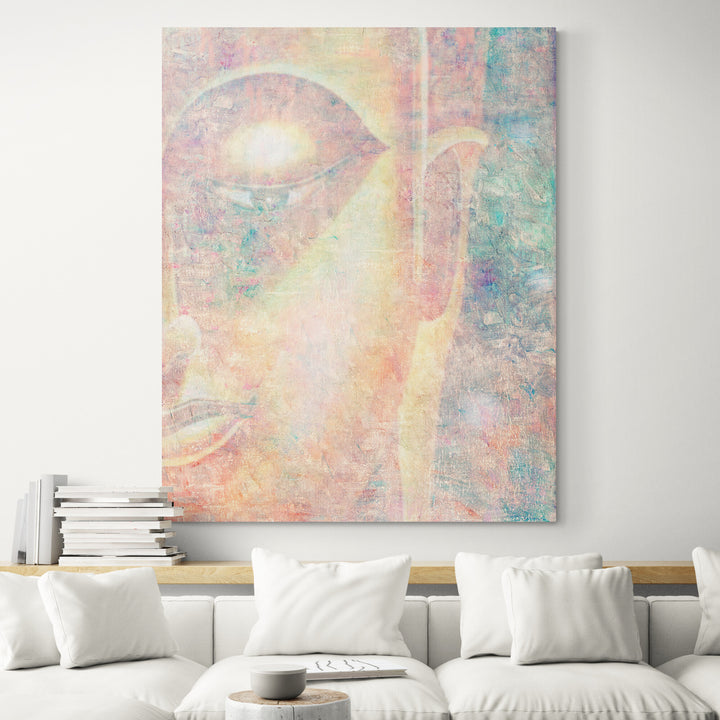 Modern Buddha Portrait in Abstract Style Wall Art