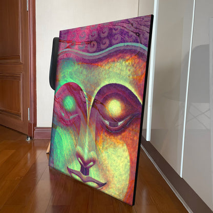 Bright Colour Buddha Portrait Wall Art Canvas - showcase in studio