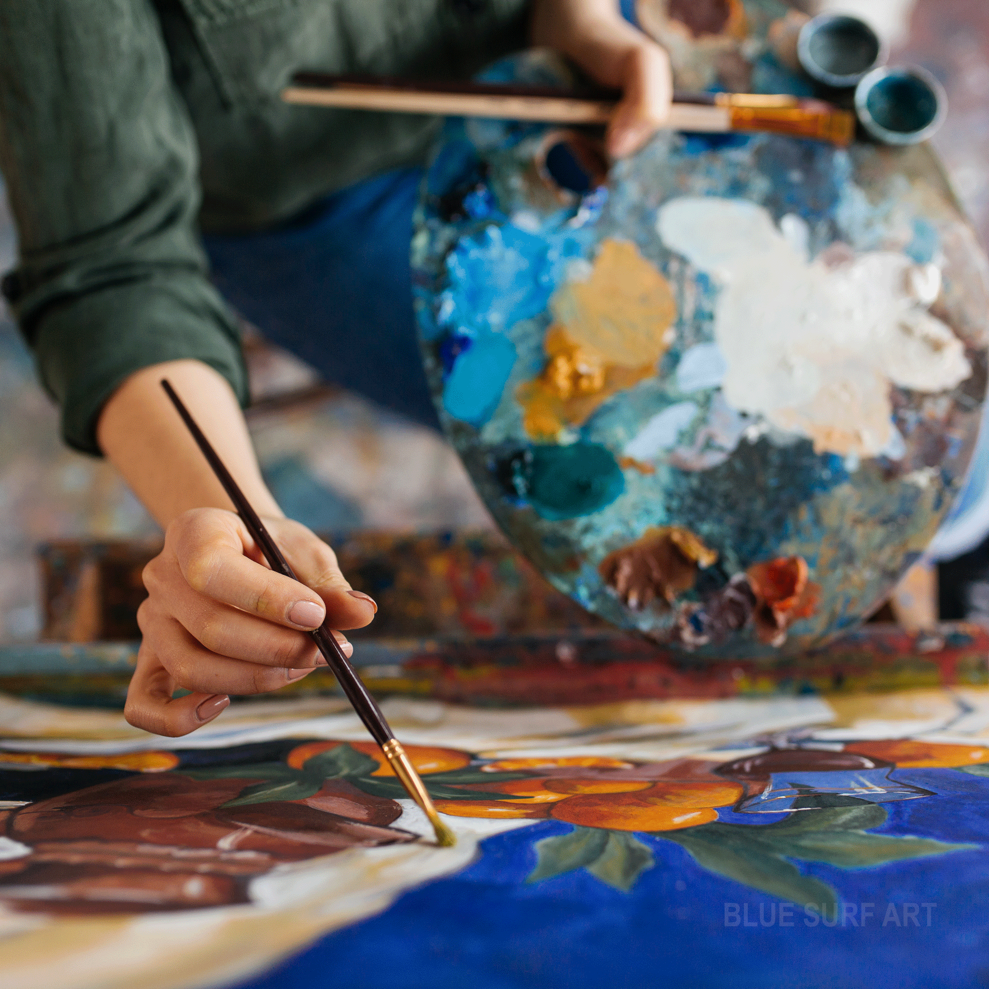 Hand painted by Blue Surf Art