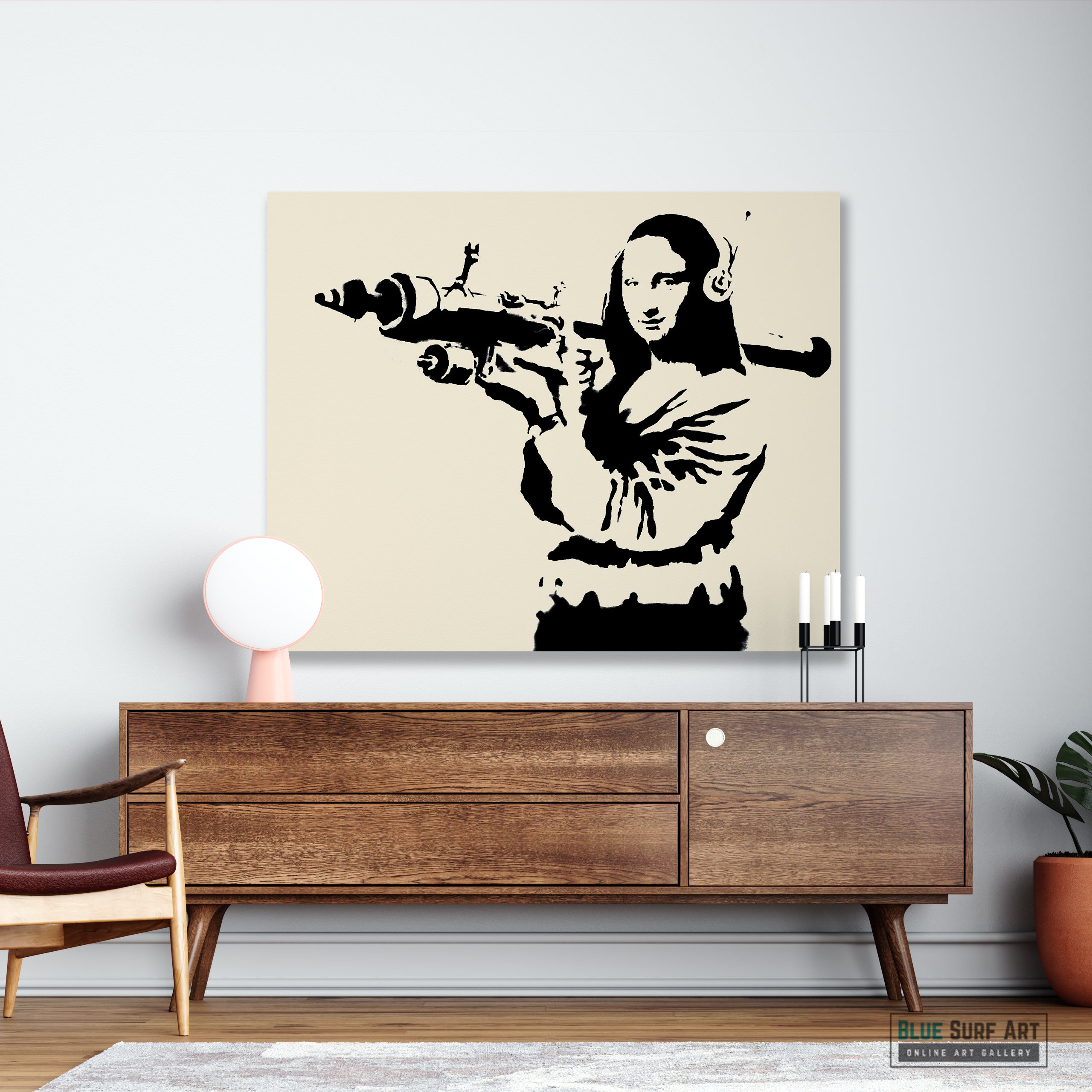 Mona Lisa Rocket Launcher Banksy Wall Art