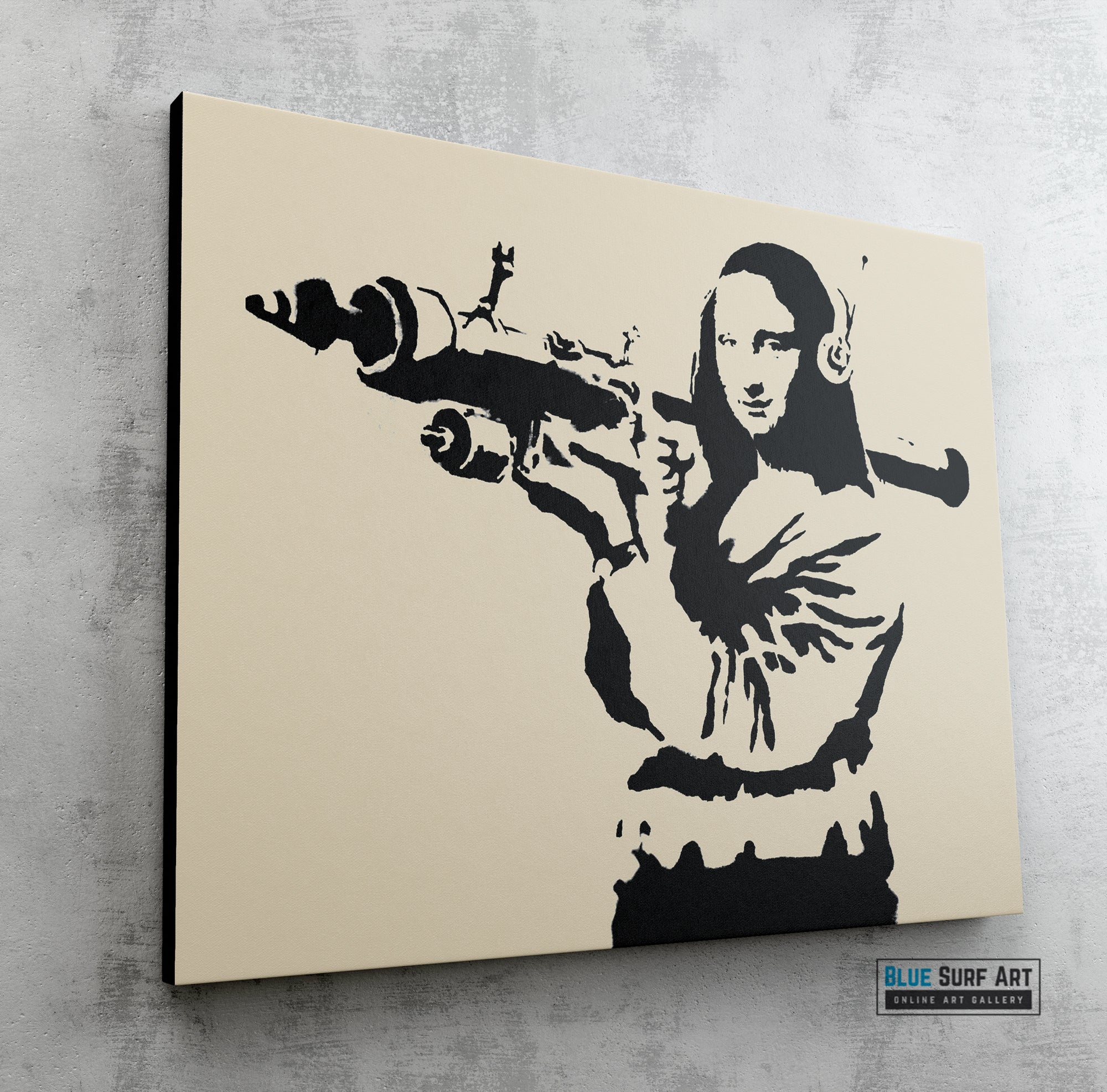 Mona Lisa Rocket Launcher Banksy Wall Art