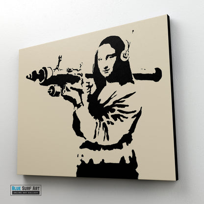 Mona Lisa Rocket Launcher Banksy Wall Art