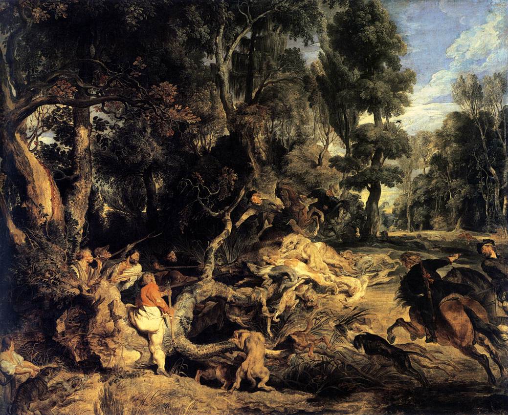 Boar Hunt by Peter Paul Rubens Reproduction Oil Painting on Canvas