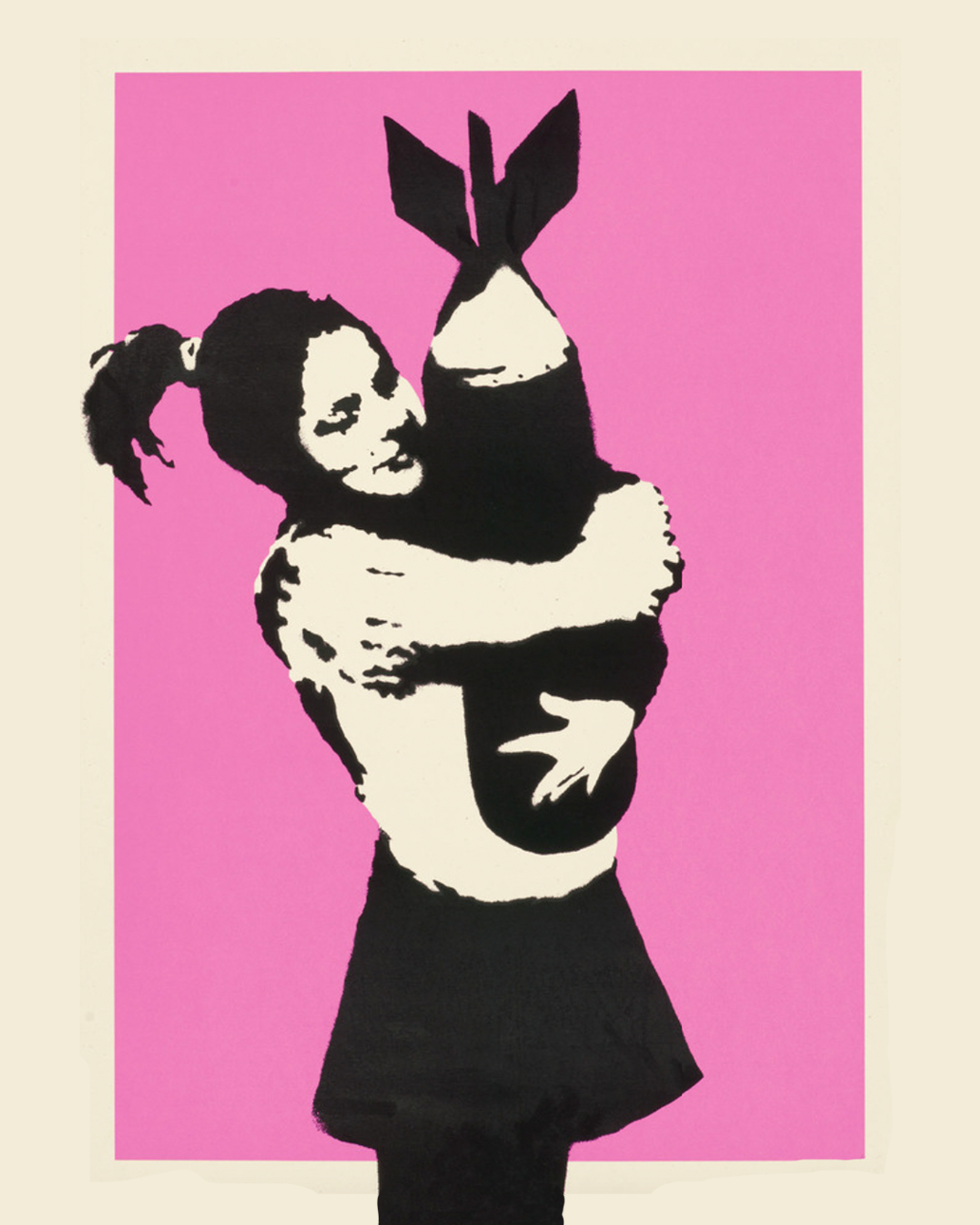 Bomb Hugger Banksy Art, Graffiti Original Handmade Art