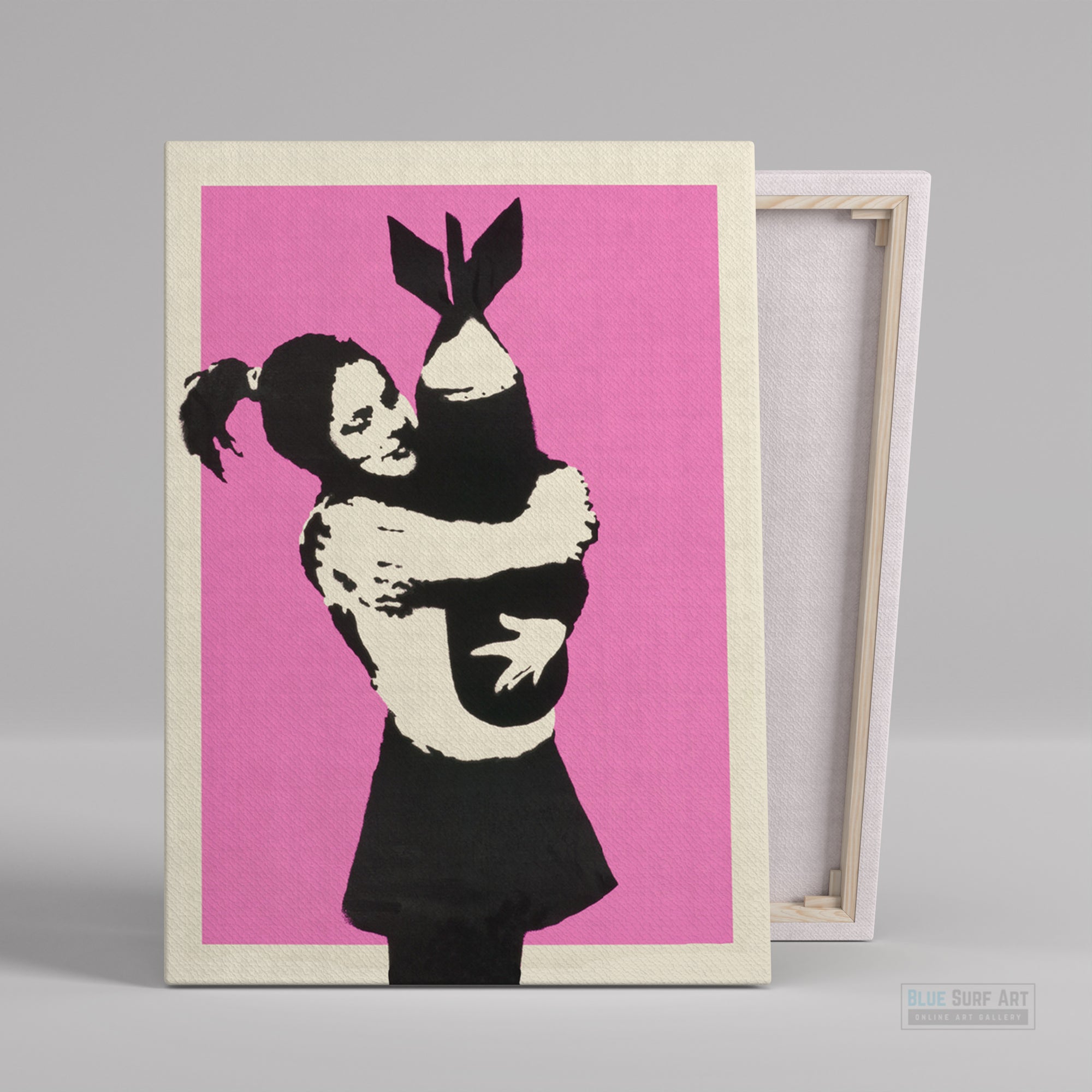 Bomb Hugger Banksy Art, Graffiti Original Handmade Art
