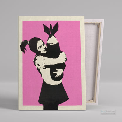 Bomb Hugger Banksy Art, Graffiti Original Handmade Art