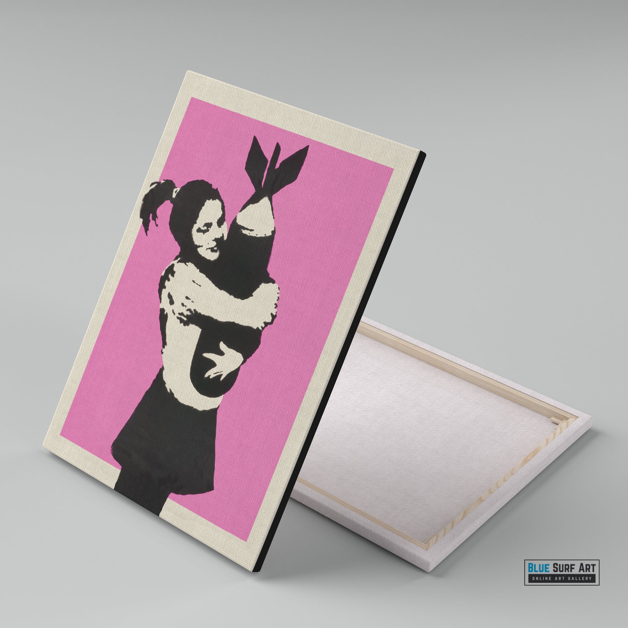 Bomb Hugger Banksy Art, Graffiti Original Handmade Art