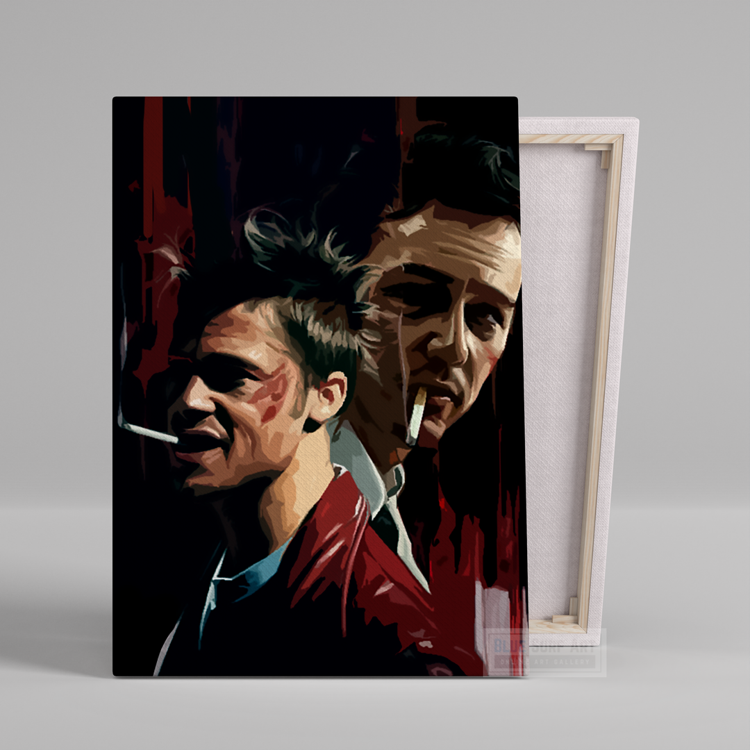Fight Club Narrator vs Tyler Original Oil Painting on Canvas by Blue Surf Art  1