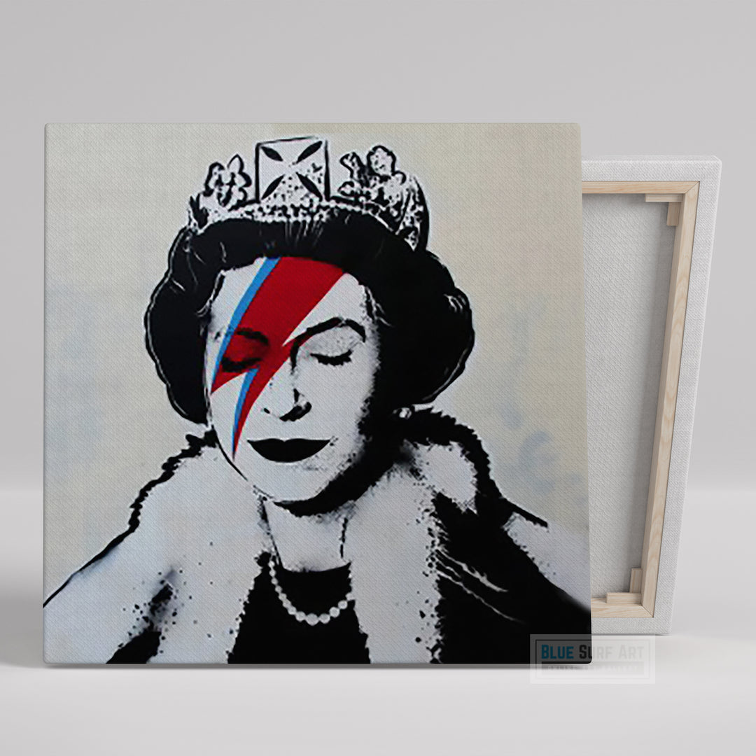 Banksy Queen Bowie Street Art  for Sale Original Oil Painting on Canvas
