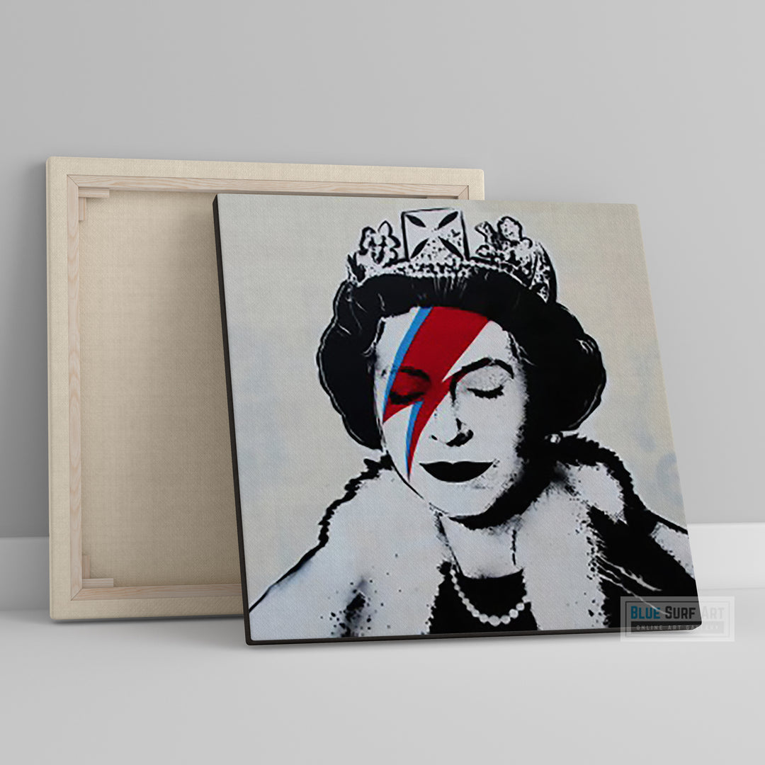 Banksy Queen Bowie Street Art  for Sale Original Oil Painting on Canvas