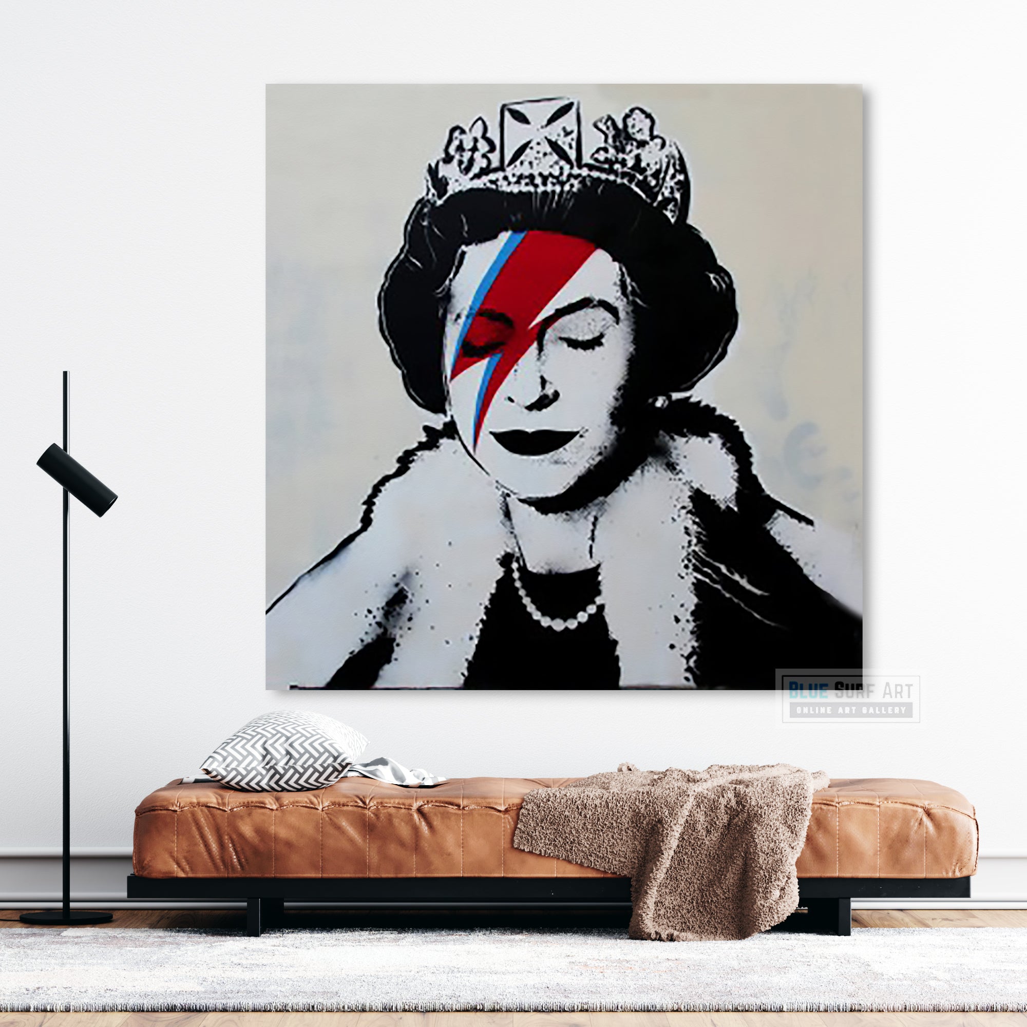 Banksy Queen Bowie Street Art  for Sale Original Oil Painting on Canvas