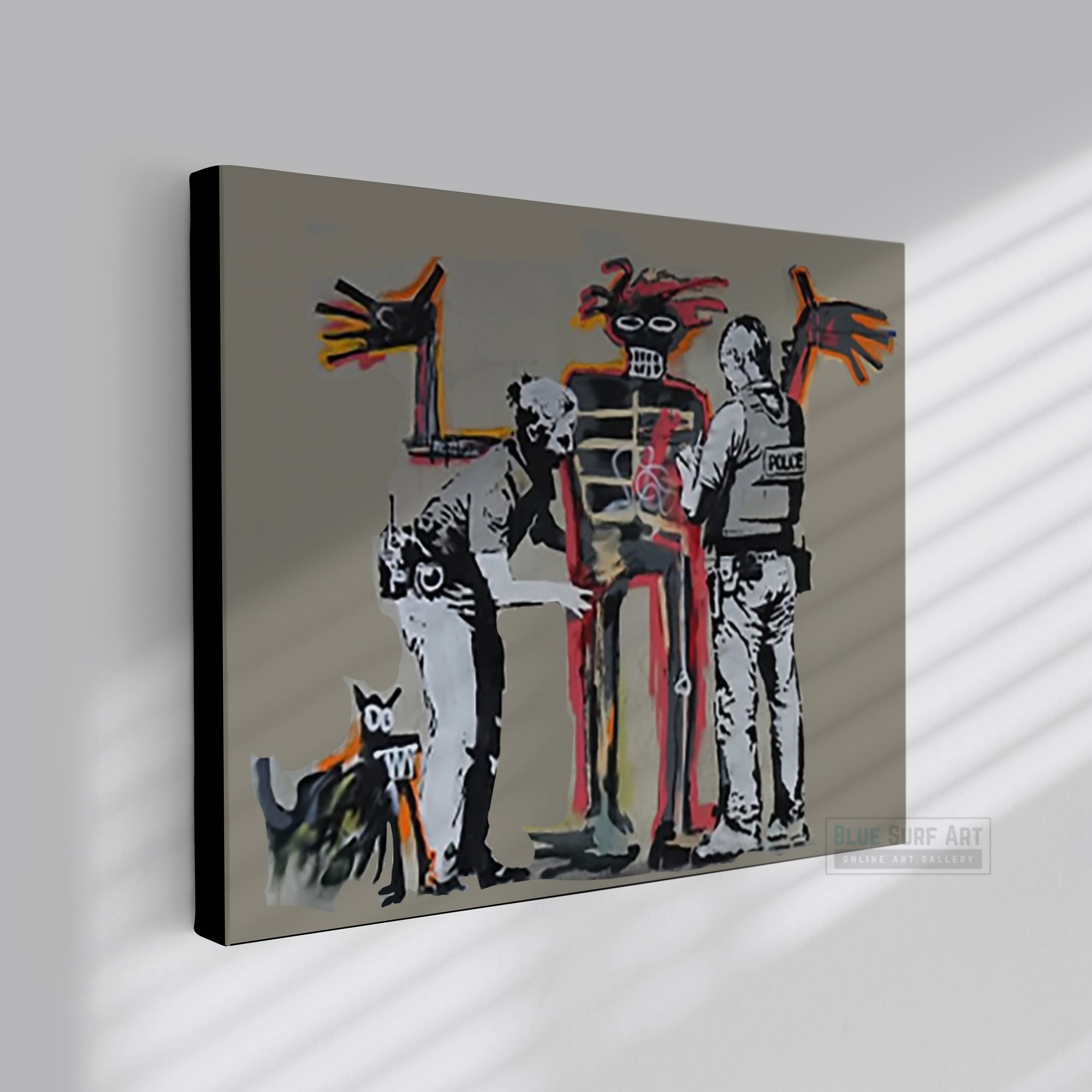 Banksy Skeleton Police Search Street Art Original Oil