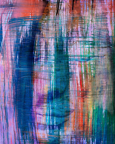 Buddha Portrait in Scratches Abstract Style