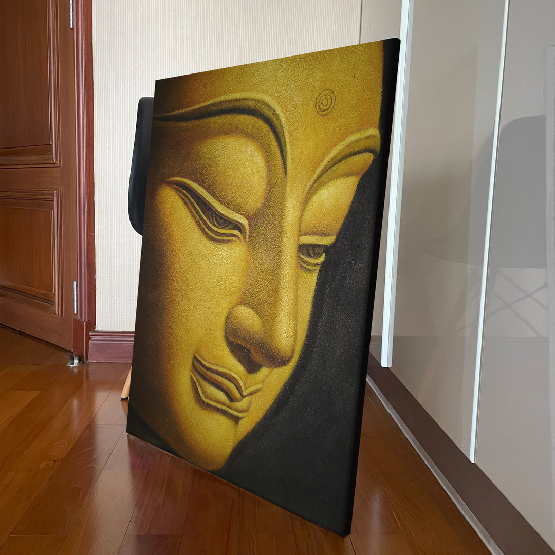 Showcase - Golden Buddha Side Portrait Oil on Canvas
