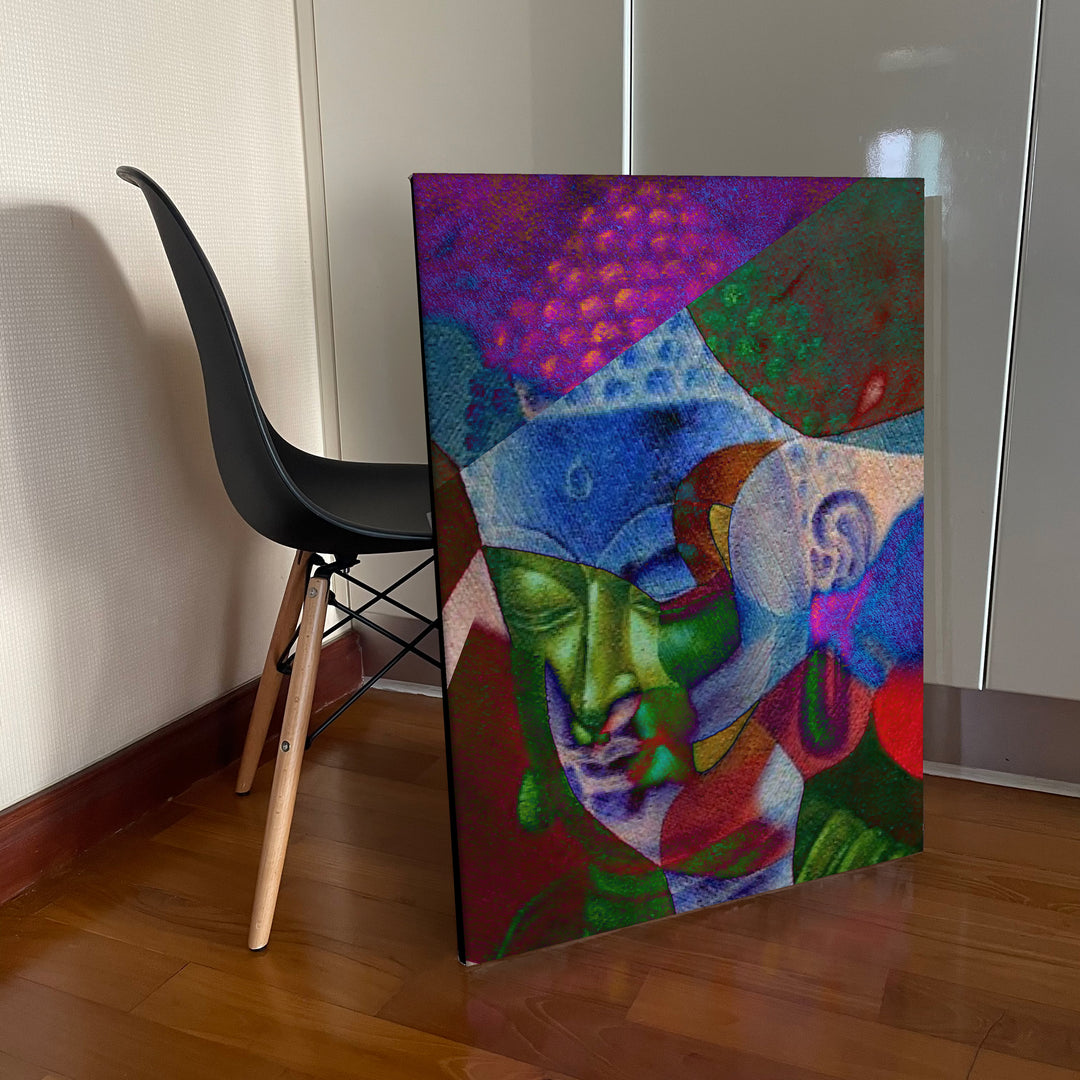 Multi Colour Buddha Art in Abstract Style - studio show room