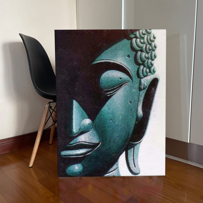Shade Buddha Half Side Portrait Original Oil on Canvas